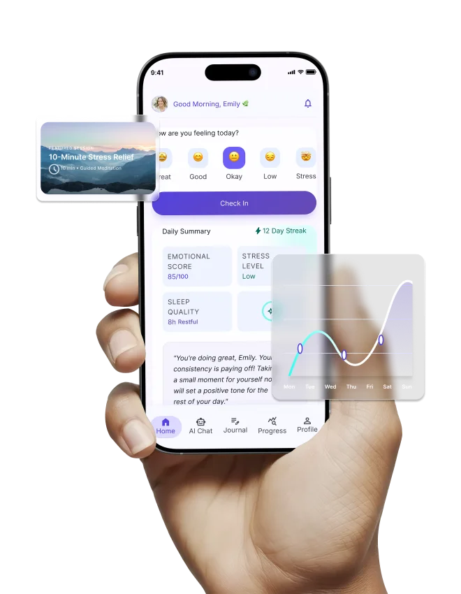 SerenityAI - AI-Powered Mental Wellness Mobile App preview